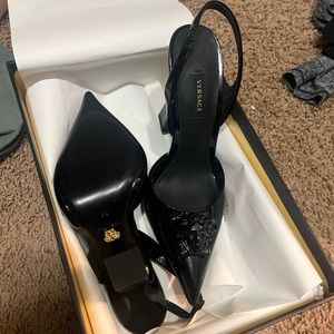 Versace black heels